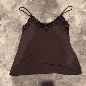 American Eagle Black Lace-Trim Cami